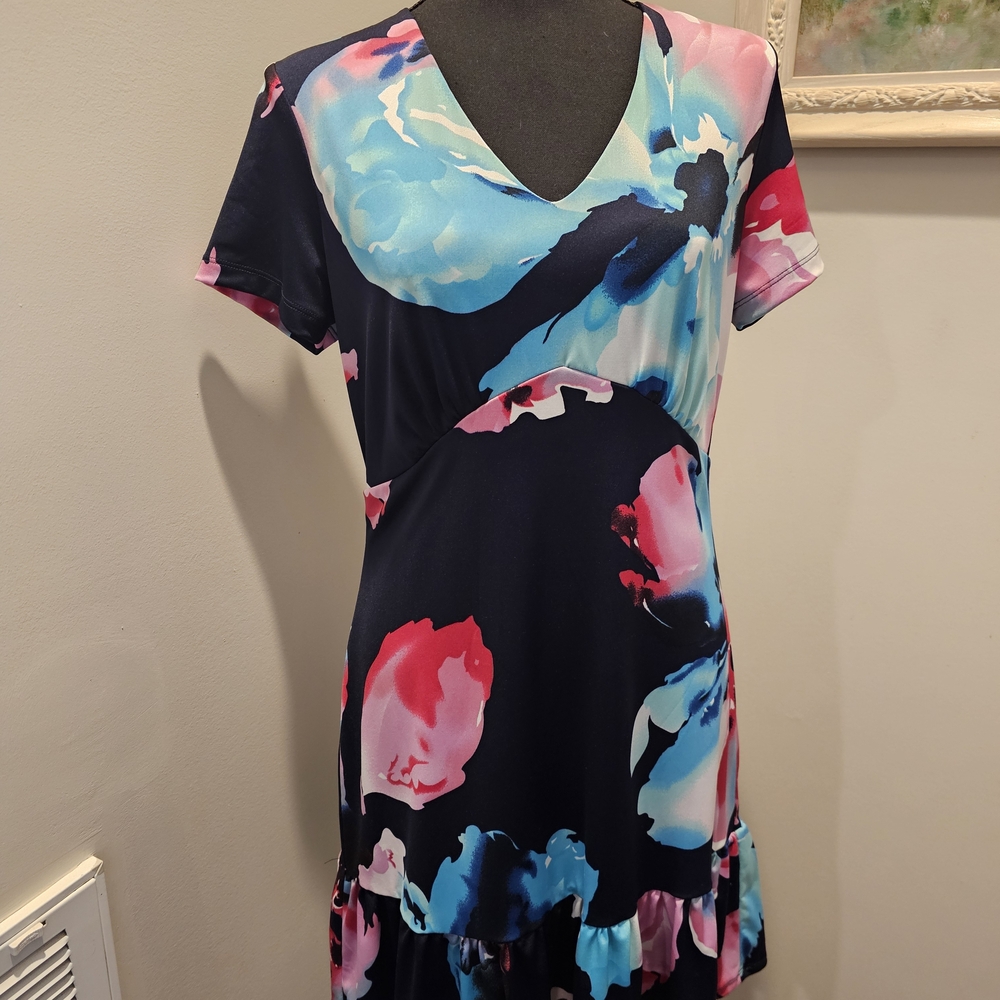 Last Tango Black,Red & Blue Patterned Dress